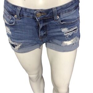 Aeropostale Distressed Blue Jean Shorts